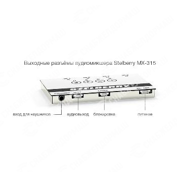 4-канальный полупрофессиональный аудиомикшер Stelberry MX-315