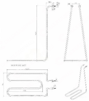 Фторопластовый ТЭН 373-90-13/2,3 Jф 220