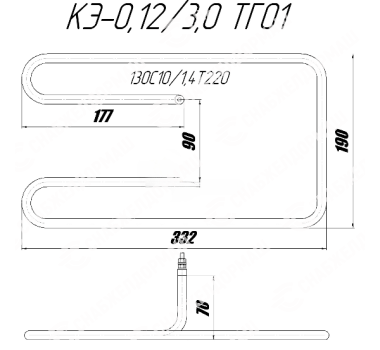 ТЭН 130С 10/1,4 Т220 (КЭ-0,12/3,0 ТГ 01)